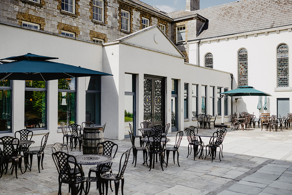 The back courtyard at The Abbey