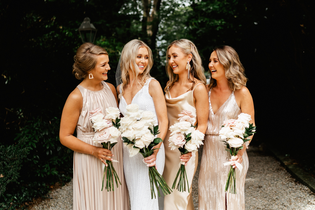 gold bridesmaid dresses