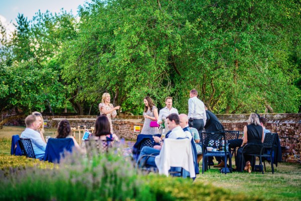 Guests drinking in garden atmosphere