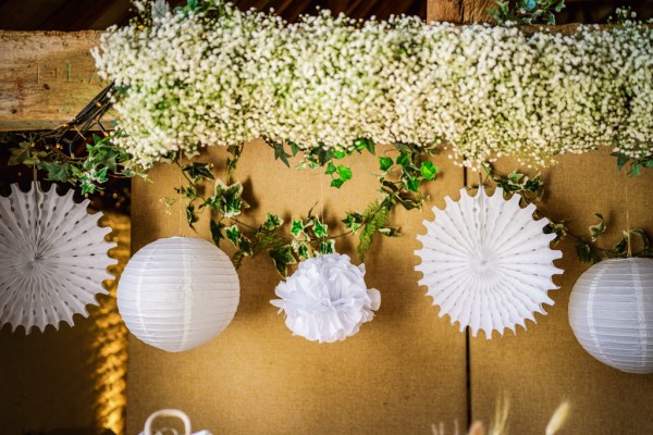 Paper mache flower detail decoration