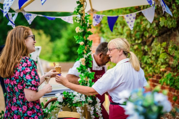 Ice cream being served to guests