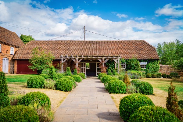 Exterior wedding venue garden