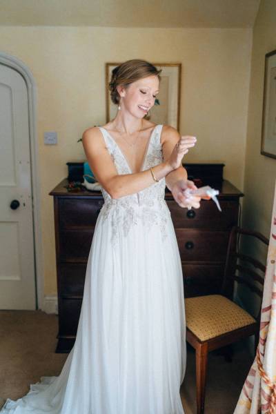 Bride getting ready for wedding