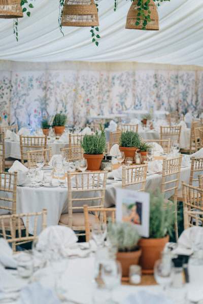 Interior dining room ballroom detail chairs tables