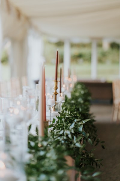 Ballroom decor interior table candle shot