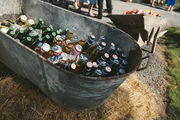 Beer bottles in container cooler