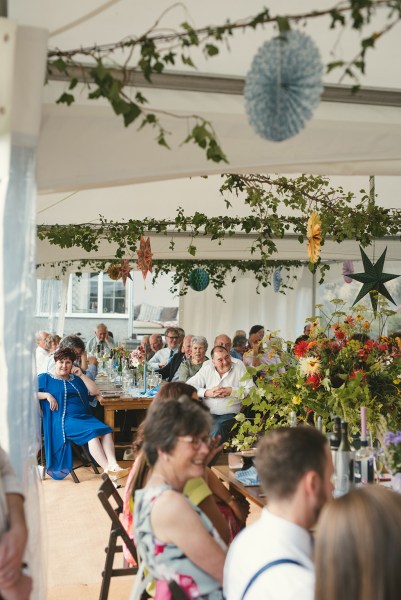 Marquee and guests during speeches