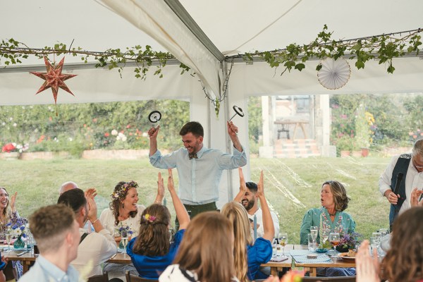 Marquee and guests during speeches