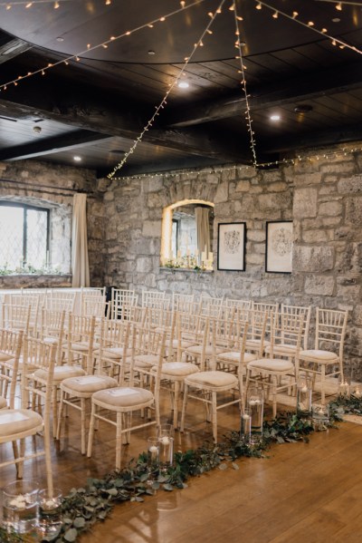 Empty ceremonial room chairs for guests