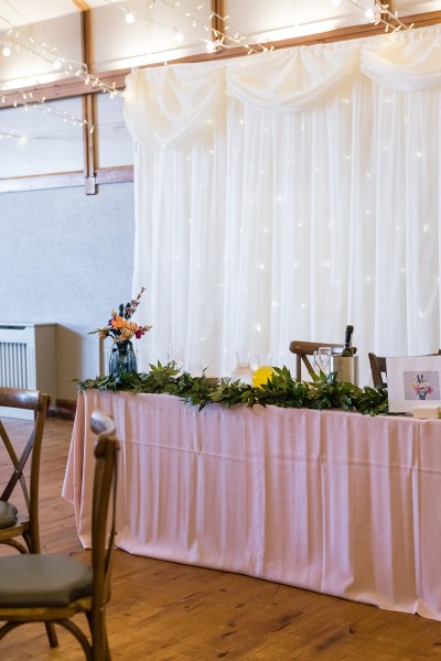 Pink tablecloth wine bucket champagne setting