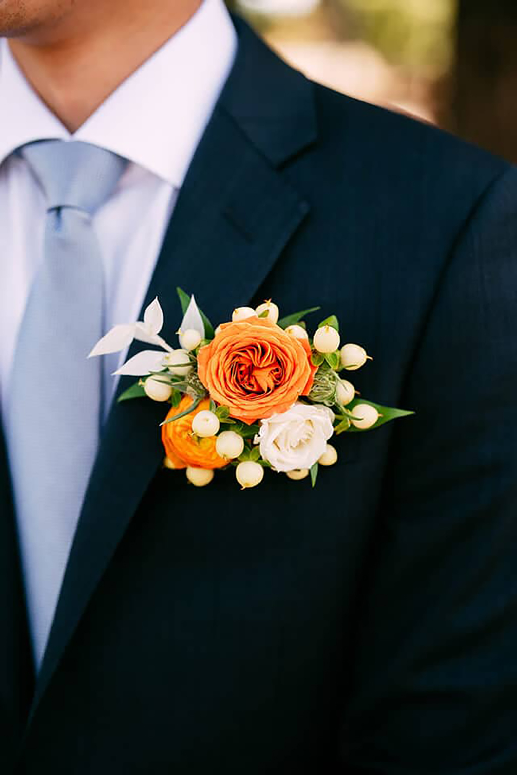 pocket square boutonniere