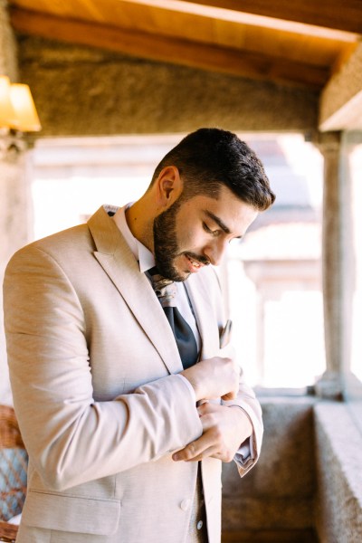 Groom getting ready