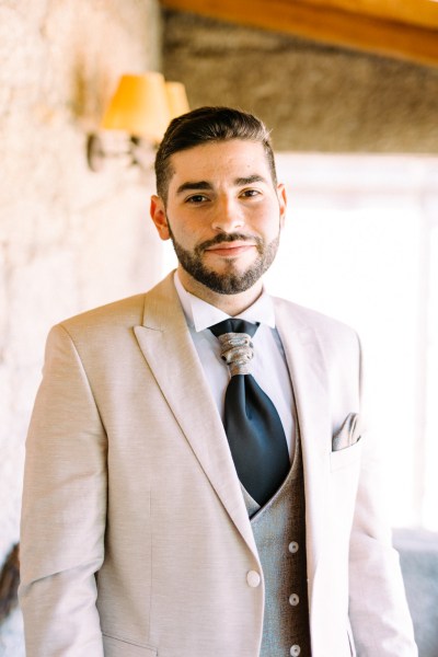 Groom getting ready