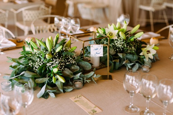 Bouquet of flowers sitting on table