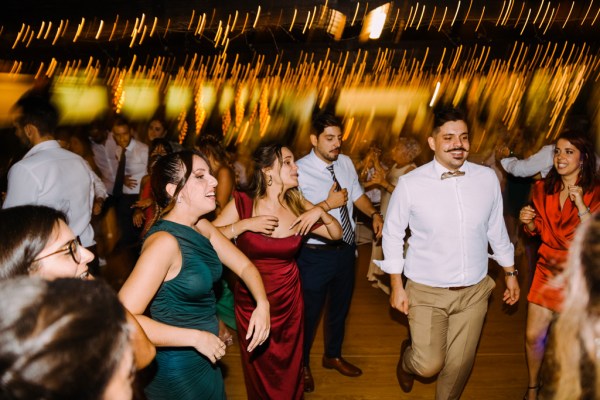 Guests dancing on dancefloor