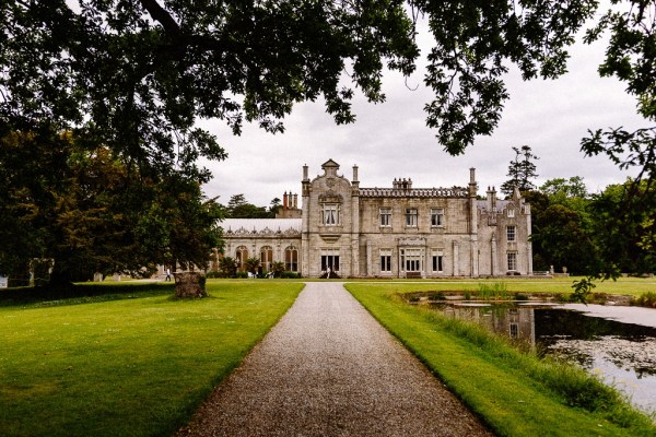 Pathway that leads to wedding venue manor castle