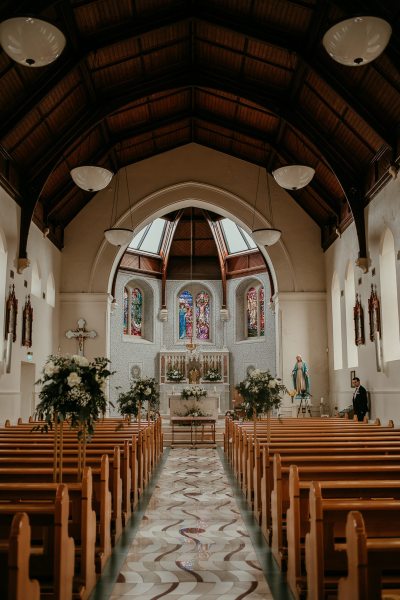 Empty ceremonial church setting