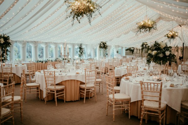 Empty ballroom dining room setting