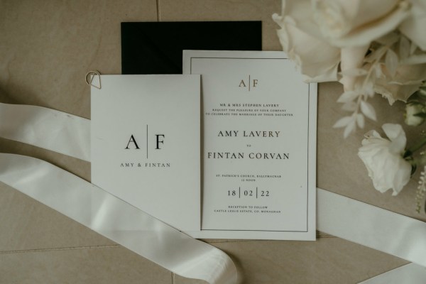 A + F initials RSVP invitation letter