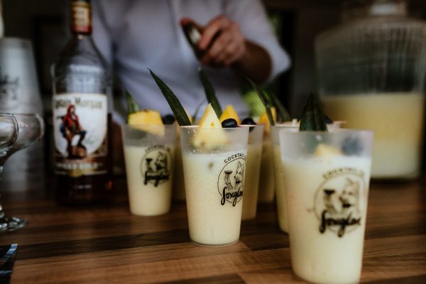 Fruit cocktails being served to guests