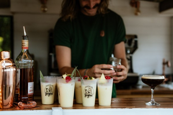 Fruit cocktails being served to guests