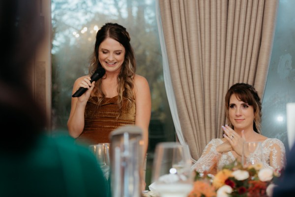 Bridesmaid gives speech