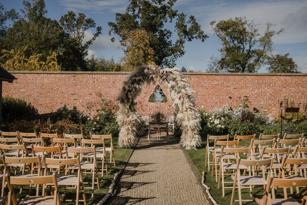 Exterior wedding ceremonial atmosphere shot