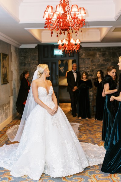 Father of the bride standing interior shot