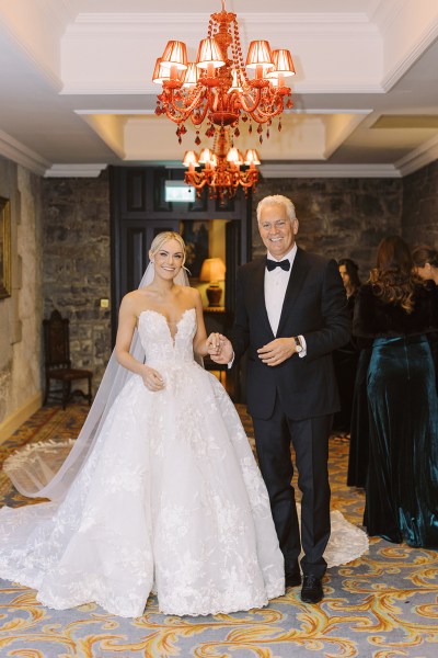 Father of the bride standing interior shot