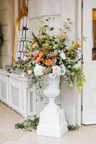 Up close view of bouquet of flowers/roses