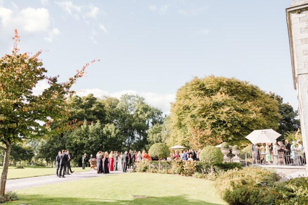 Atmosphere shot on a sunny day with guests enjoying weather