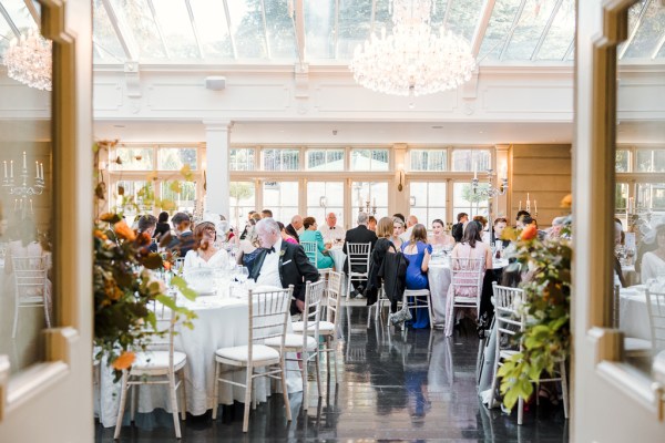 Atmosphere shot of guests waiting for couple