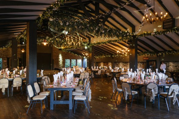 Empty ballroom dining room setting