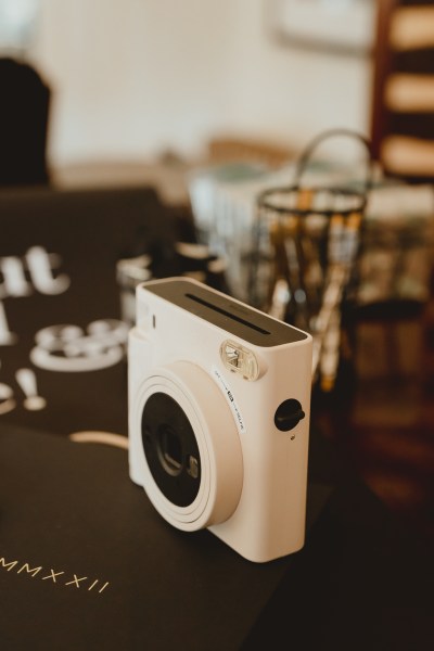 White polaroid camera