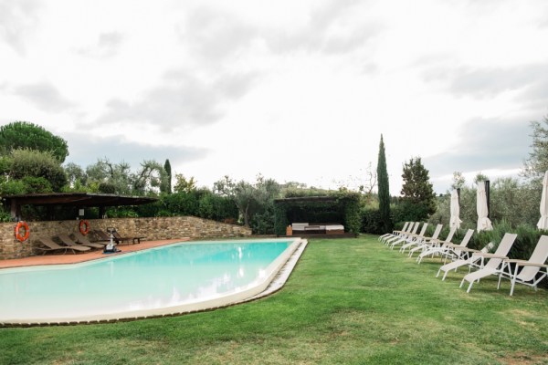 Swimming pool and lounge seats