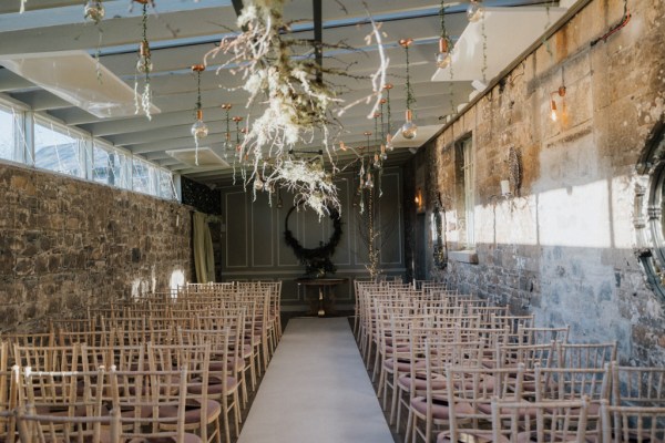 Empty ceremonial room for guests seats