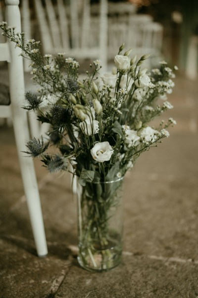 Close up of roses white bouquet flowers in vase