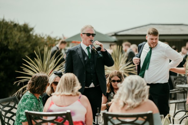 Man drinks beer atmosphere shot