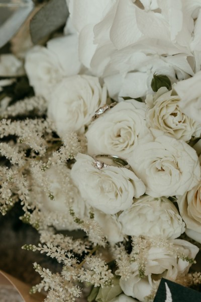 Close up white roses flowers