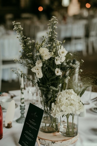 White roses flowers bouquet sitting on table