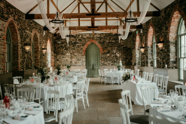 Empty dining/ballroom for guests chairs and tables