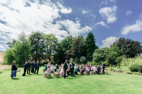 Atmosphere shot of guests enjoying the sunshine