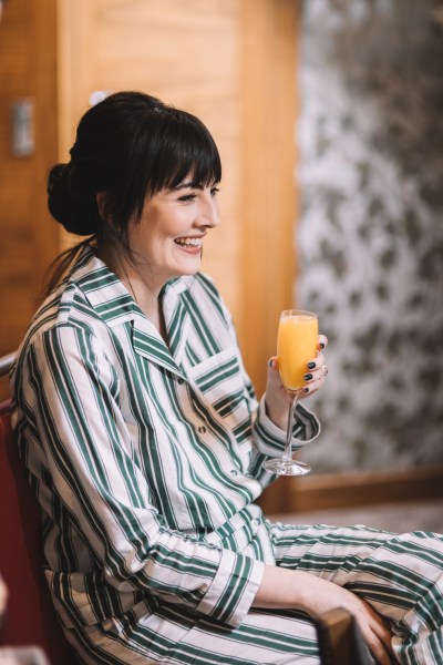 bride drinking cocktail