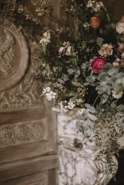 Close up flowers bouquet detail roses