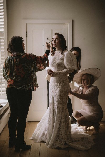 Bride getting her makeup done MUA