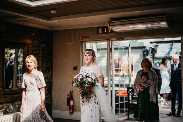 Bridal holding bouquet flowers