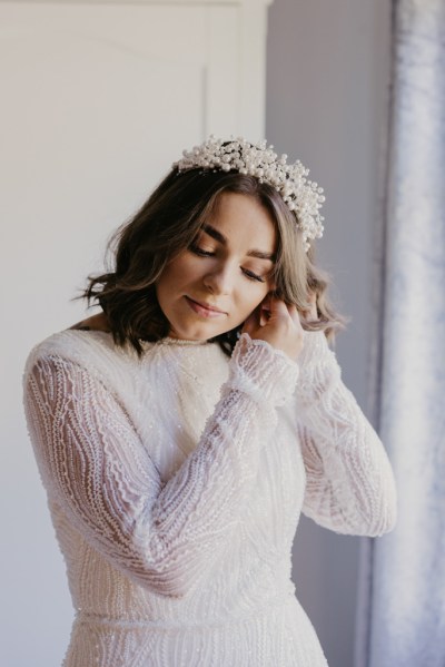 Bride flower floral headband crown ready for wedding