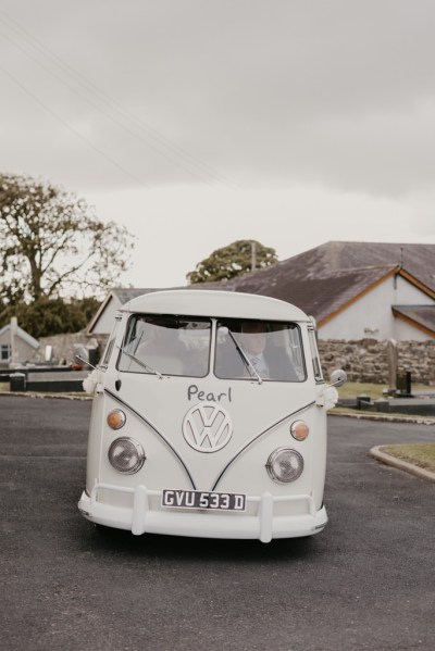 White wedding car