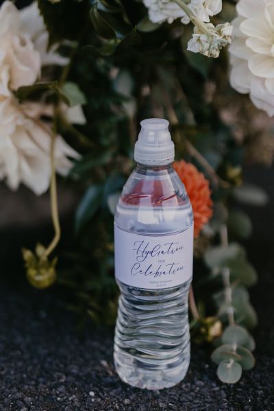 Bottle of water with names on it