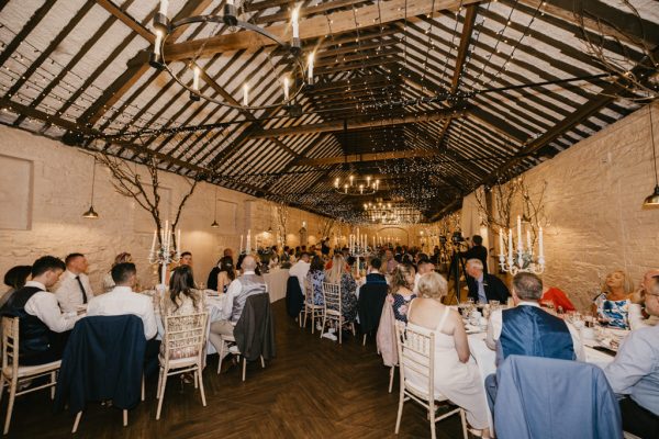 Interior dining room ballroom filled with guests